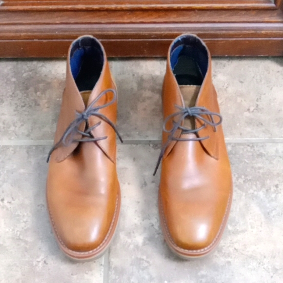 Aldo Men's Brown Leather & Tan Suede Tie Up Ankle Boot Shoes 8 - Picture 7 of 16